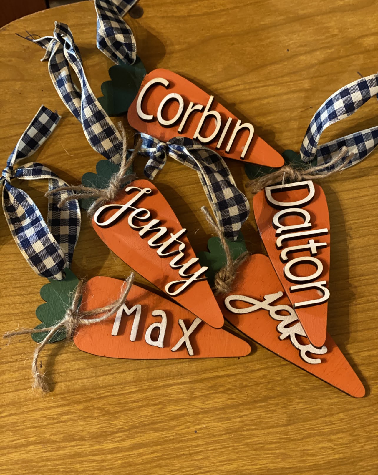 Easter Carrot Tags- Personalized