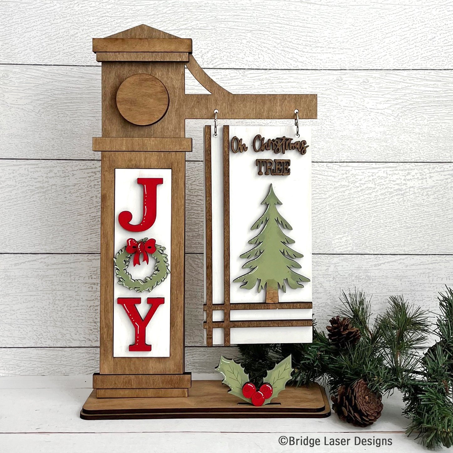 Small Interchangeable Porch Post with Ho Ho Ho Santa Insert Class