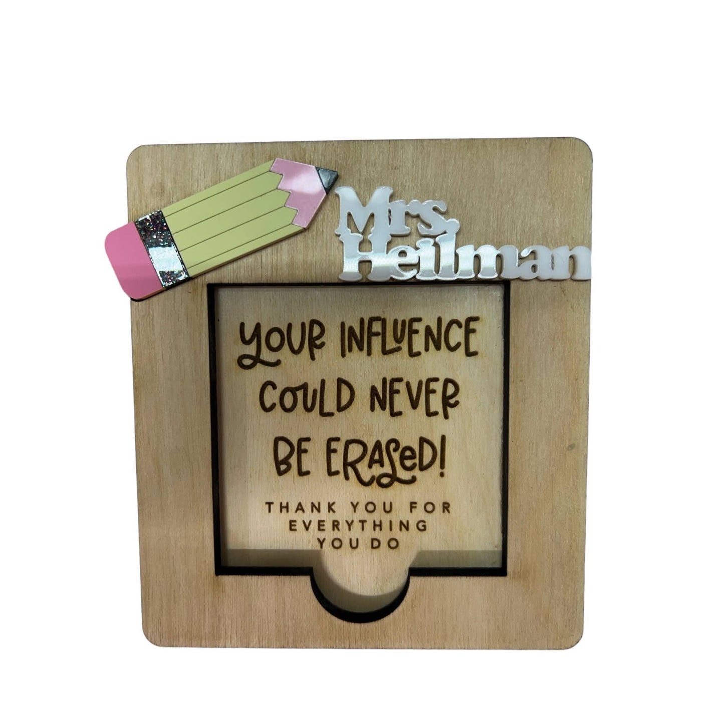 Teacher Appreciation Notepad Holder Plain/Personaalized