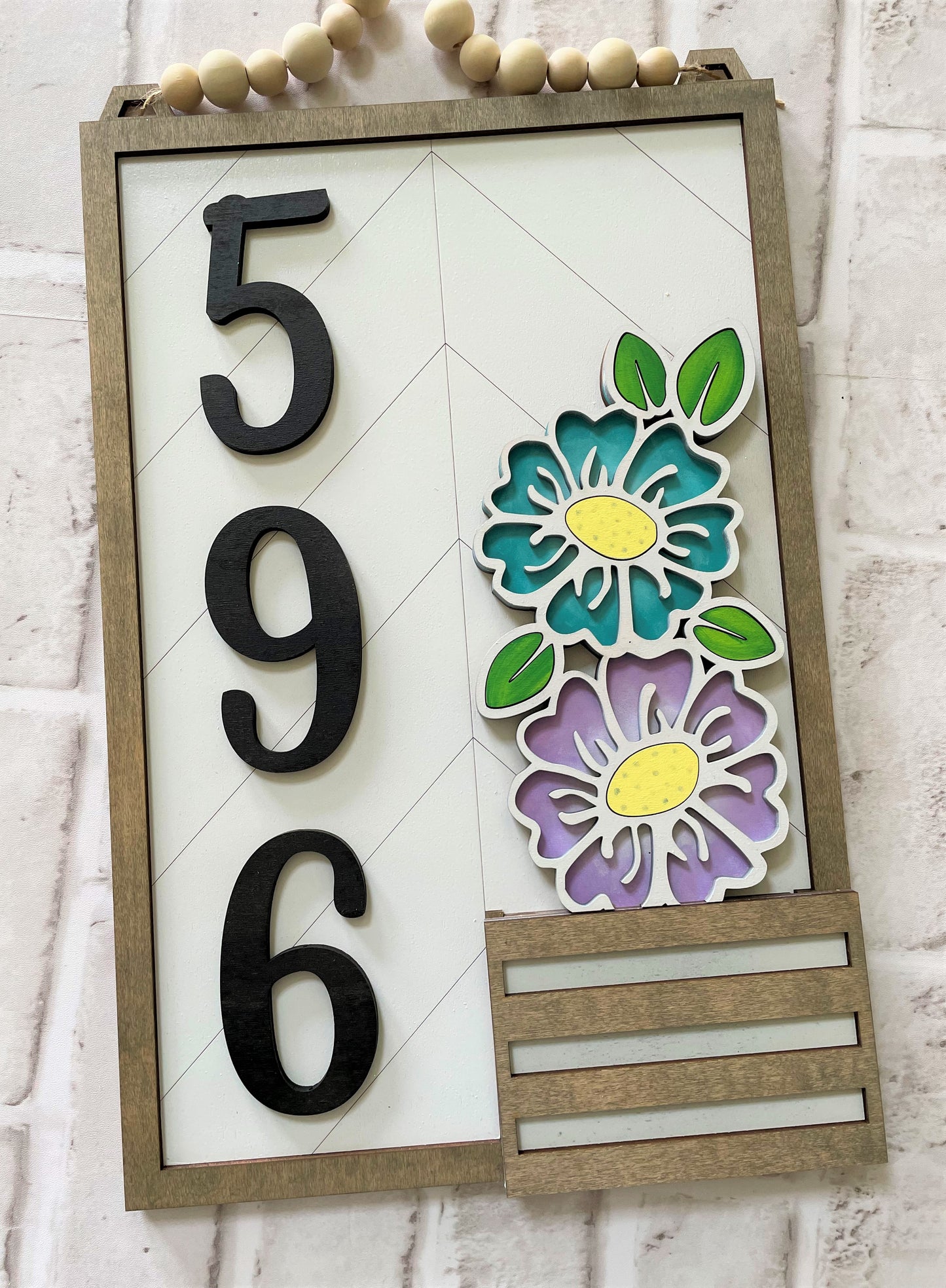 Address Plaque ( includes numbers, a letter and 2 inserts)