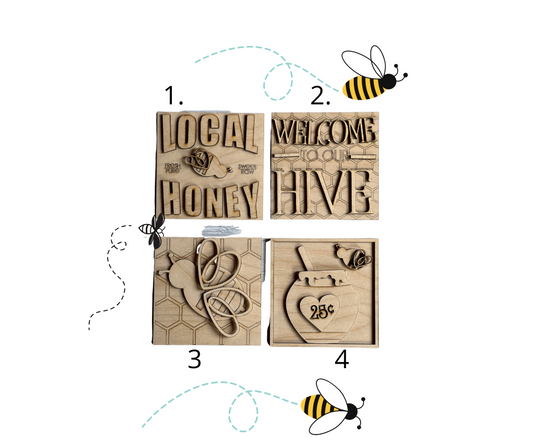 Wood Blanks Bee Interchangeable Squares