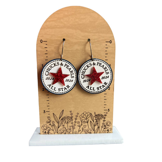 Chucks And Pearls All Star 2024 Round Earrings