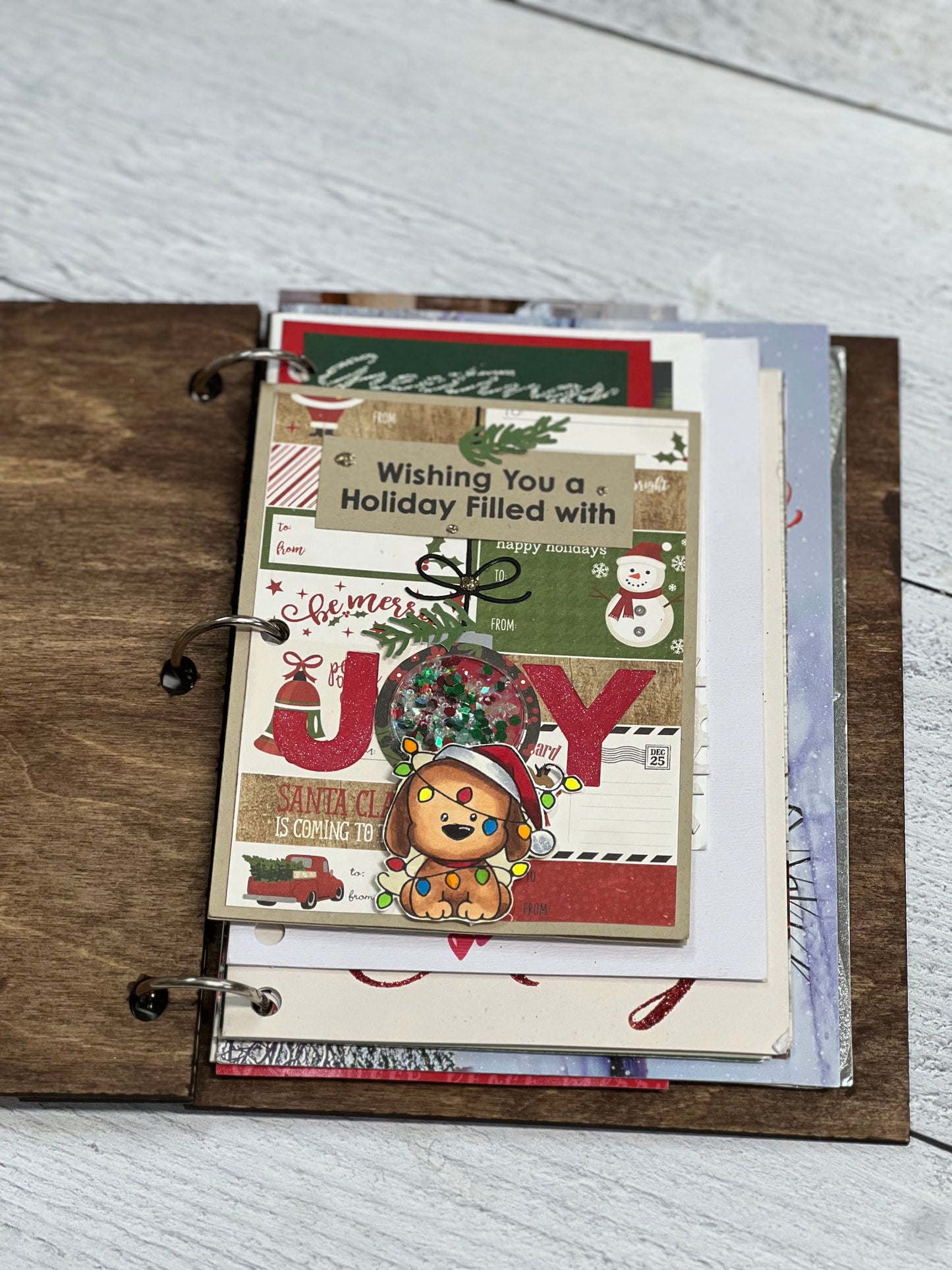 Wood Blank Christmas Card Book DIY Kit