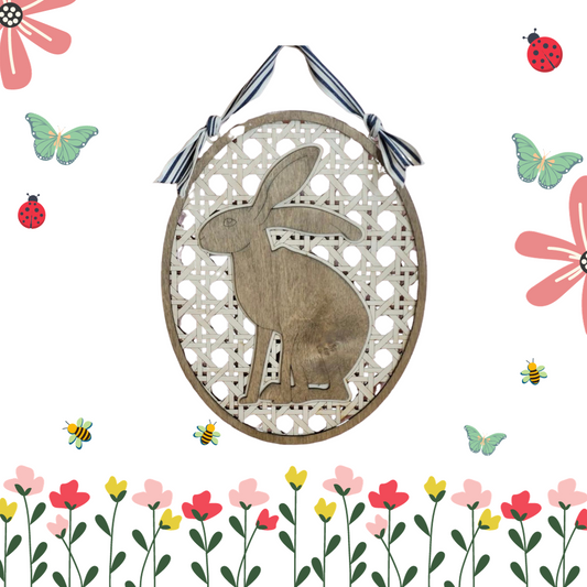 Rattan Bunny Sign