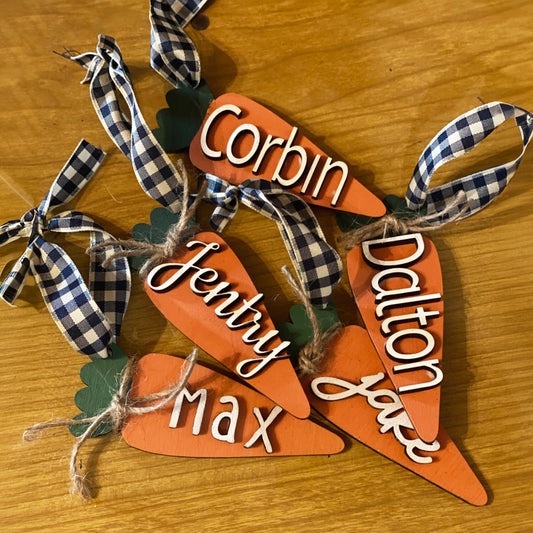 Easter Carrot Tags- Personalized