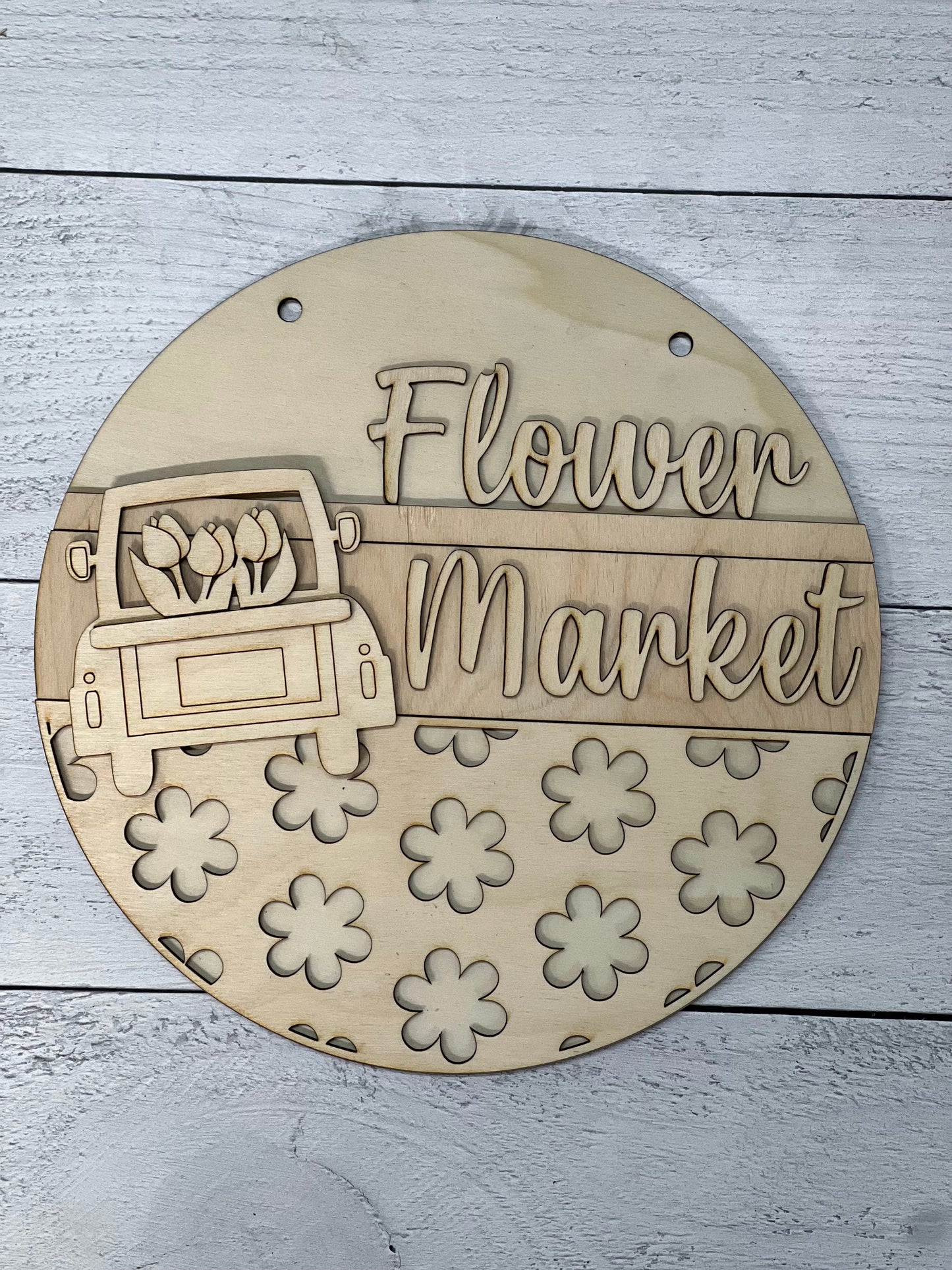 Wood Blank Flower Market Spring Sign