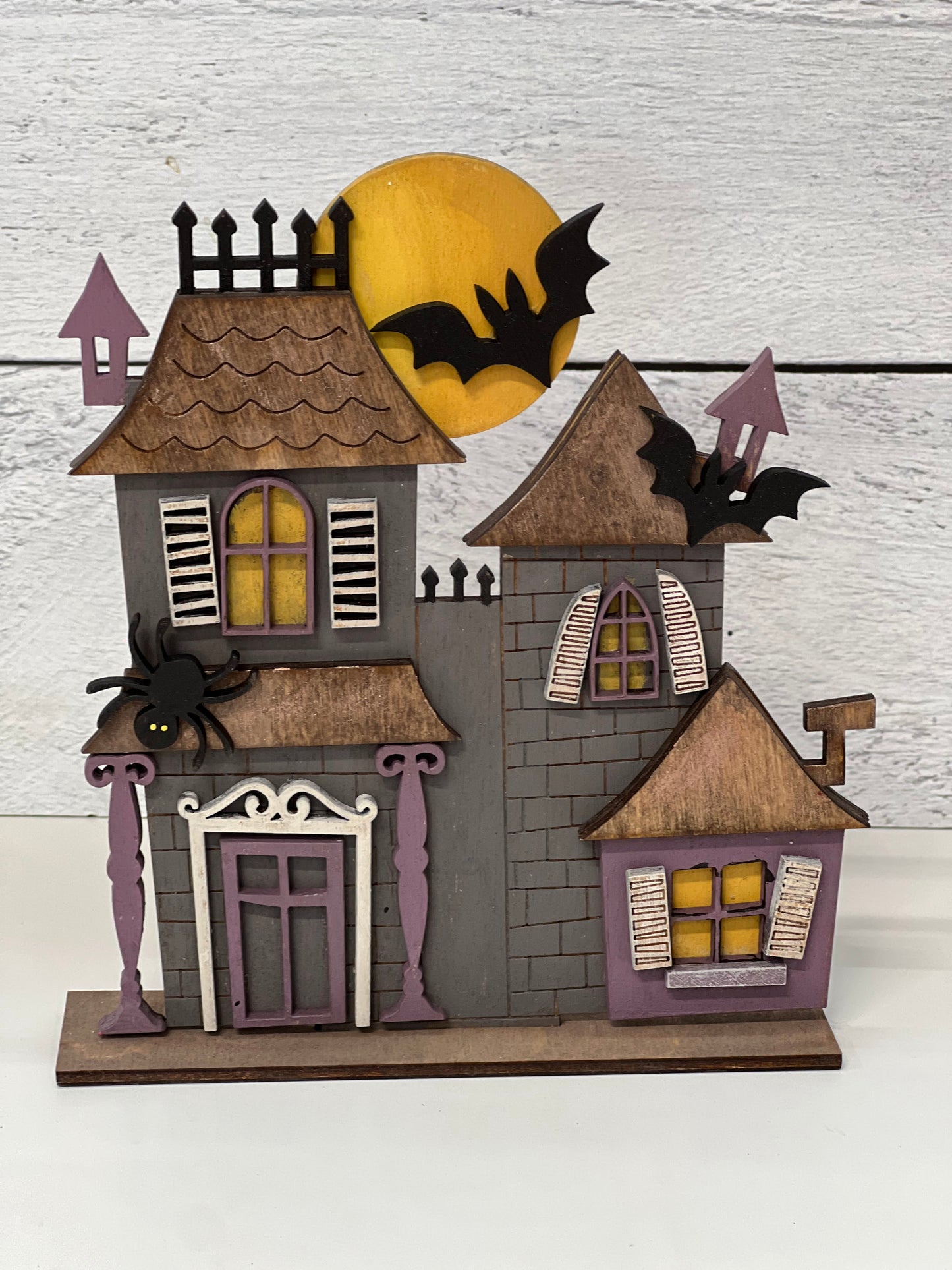 Wood Blank Halloween Houses and Finished Pieces